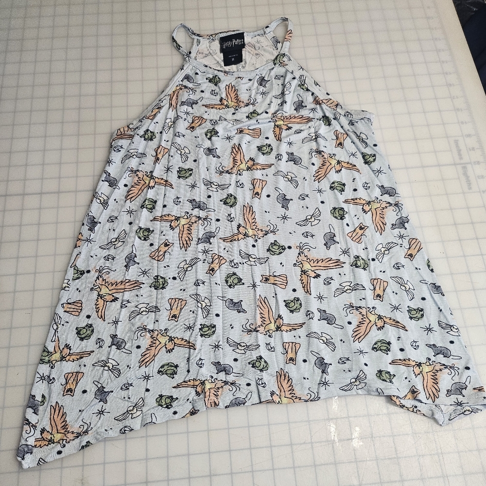 Warner Bros. Harry Potter White and Gray Tank Top